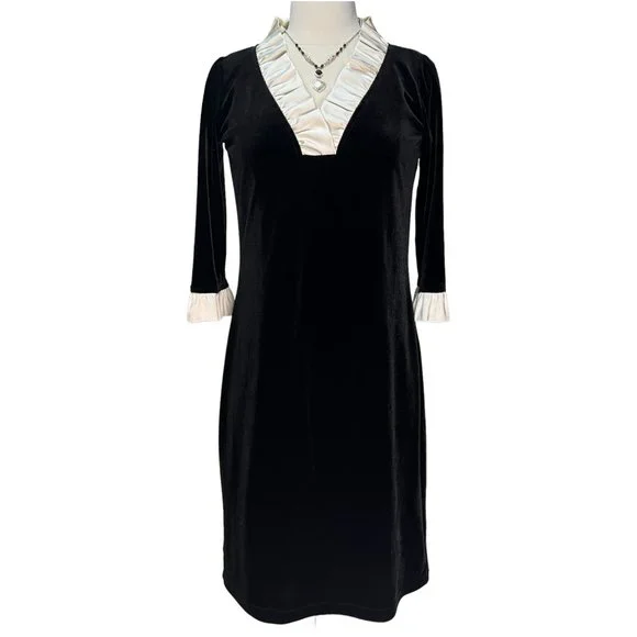 Sara Campbell | Dresses | Black Velvet Dress With Cream Collar | Poshmark Sara Campbell | Dresses | Black Velvet Dress With Cream Collar | Poshmark